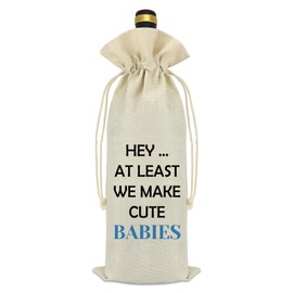 Funny Gifts for Husband Wife Wine Bag I Love You Gifts for Her Him Anniversary Valentine's Day Christmas Birthday Gifts for Women Men EX-Wife EX-Husband Romantic Gift Drawstring Burlap Wine Bottle Bag