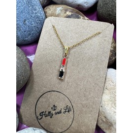Lipstick Necklace, Lipsticks Necklace, Lippy Pendant Necklaces, Make Up Gifts, Lip Balm Chain