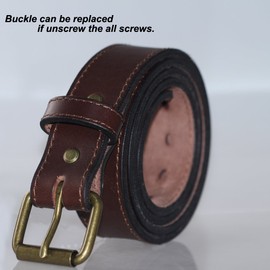 Kmioc Concealed Carry CCW Leather Gun Belt 1 1/2 inch 100% Full Grain Thick Leather Belt for Gun Carry