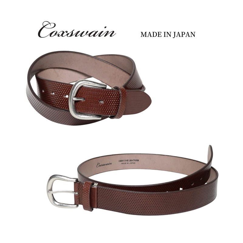 COXSWAIN CW20206-39 Men's Genuine Leather Belt, Brown, Single Piece Leather,