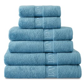 GC GAVENO CAVAILIA Bamboo Hand Towels 2 Pack - 500 gsm Highly Absorbent Towels For Bathroom (50x80 Cm) - 60% Bamboo, 40% Cotton Towels Bale Extra Soft - Blue