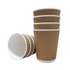 We Can Source It Ltd - 200 x 12oz Kraft Ripple Cups 3-PLY Disposable Insulated Paper Coffee Cups