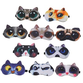 COLLBATH 10pcs Animal Eye Mask Sleep Eye Cover Nap Blindfold Soft Comfortable Block Light for Indoor Outdoor Use