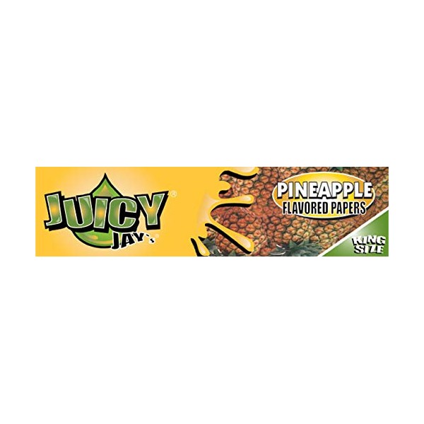 Juicy Jay's Flavored Rolling Papers - Pineapple - King Size Slim Size (24)