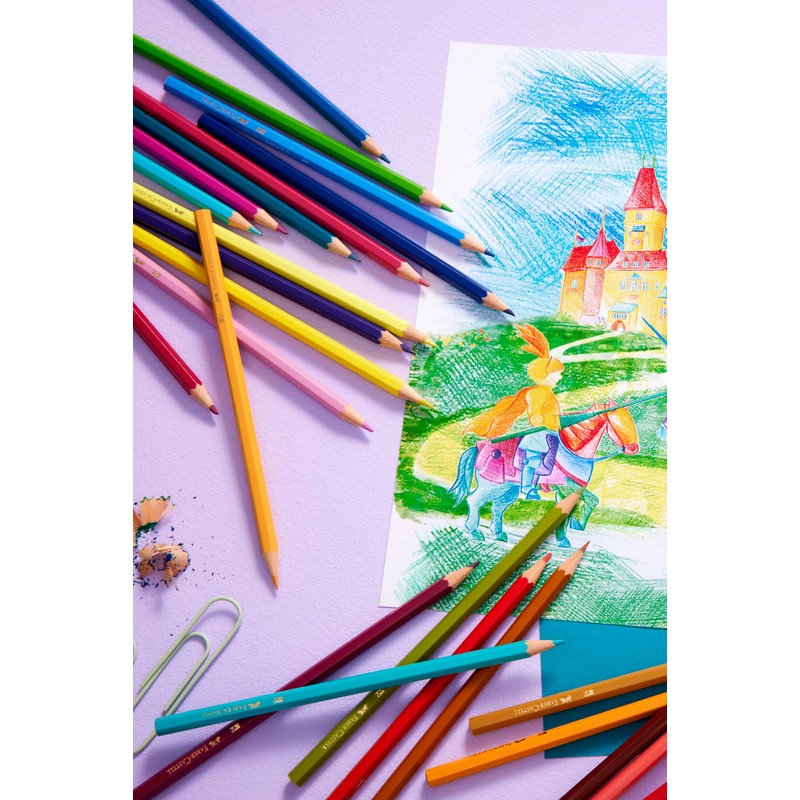 Faber-Castell Castle 111260 Colouring Pencils Set, 60 Pieces, Hexagonal, Shatterproof,