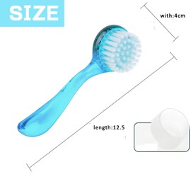 1 Pieces Facial Nail Cleaning Brush, Gentle Exfoliator and Deep Cleansing Brush for Makeup Removal, Skin Care and Massaging, Soft Bristle Brushes for Daily Use at Home or Salon (Blue)