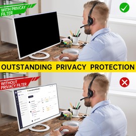 DEJIMAX [2-Pack] 24 Inch Computer Privacy Screen for 16:9 Computer Monitor, Anti-Blue Light Monitor Privacy Screen Fliter, Anti-UV Computer Screen Privacy Shield, Universal 23.6'', 23.8'', 24''