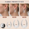 PABBEU Chunky Gold Hoop Earrings for Women, Lightweight 14k Real