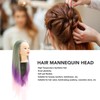 Green Purple Gradient Wig Hair Mannequin Head Hairdressing Styling Training