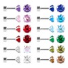 12 Pairs Surgical Stainless Steel Flat Back Stud Earrings, Screw