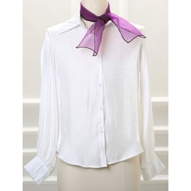 Allegra K Women's Organza Scarf, Transparent See-through, Summer Bandana, Hair Ornament, Bag Decoration, Headband Belt,, purple (violet)