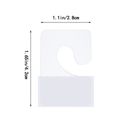 Tenalleys Clear Plastic Sticky Hanging Tabs J-Hook Adhesive Hang Tags Self Adhesive Hang Tabs Tag Hook Display Hand Tabs for Small Sale Items Display Sale Items 200Pcs
