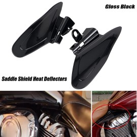 Unbranded Motorcycle Black Saddle Shield Heat Deflectors Fit For Indian Models 2014-2022