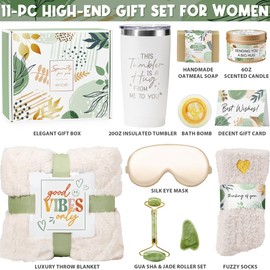 Self Care Gifts for Women Get Well Soon Gifts Basket, Birthday Gifts for Women Care Package Relaxing Spa Gifts Set Thinking of You Gifts with Blanket, Unique Gifts Idea for Mom Her Best Friend Sister