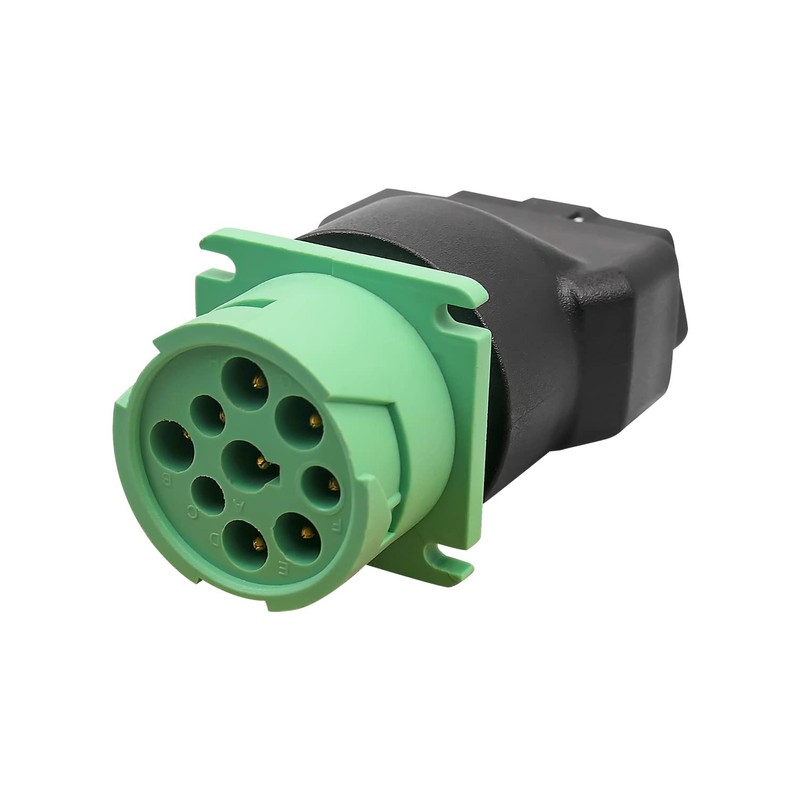 AUGREX OBD2 Male to Green J1939 Female Adapter 9pin to