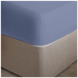 GC GAVENO CAVAILIA Easy Care Percale Extra Deep Fitted, Luxury Soft & Cosy Non Iron Thick Polycotton Bed Sheets, Blue, King