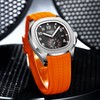 NIBOSI Mens Watches Analog Military Watch with Calendar Orange Silicone