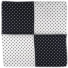 TigerTie Multi Silk Pocket Square Polka Dot Pocket Square 100% Silk, Black, white, white grey