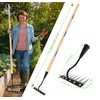 ATLRGISL Iron Weed Rake with Wooden Long Handle 2.0, 8