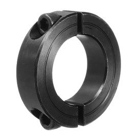 MECCANIXITY Shaft Collar 1 1/8" Bore Double Split Carbon Steel Clamping Collar Shaft Collars with Set Screw Black