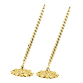 Gadpiparty 2Pcs Professional Desktop Business Sign Pens Metal Ballpoint Writing Pens for Office Bank Hotel Smooth Ink for Effortless Signature and Daily Use