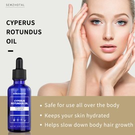 Cyperus Rotundus Oil - Natural Nut Grass Oil for Hair Removal, Reducing Body Hair Growth, Smooth Skin & Moisturizing, Soothing & Gentle, Ideal for All Skin Types (1pc, 60ml)