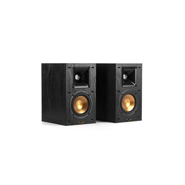 Klipsch Synergy Black Label B-100 Bookshelf Speaker Pair with Proprietary Horn Technology, a 4” High-Output Woofer and a Dynamic .75” Tweeter for Surrounds or Front Speakers in Black