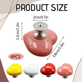 4 Pcs Toilet Button Pusher Toilet Flush Button Pusher Design Love Heart Shaped Toilet Tank Button Toilet Press Tool for Toilet Lid and Tank Toilet Flush Top Push Button for Women Long Nail