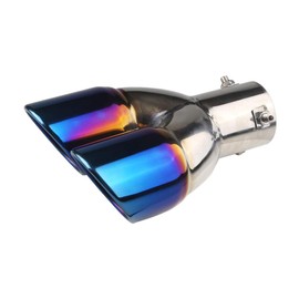 ADPOW Universal Oval Car Muffler Cutter, 2 Rolls, Straight Type, 1.2 - 2.4 inches (30 - 60 mm) Mounting Diameter, Dual Slash, Easy Installation, Heavy Feeling, Aero Parts, Hex Wrench Included,