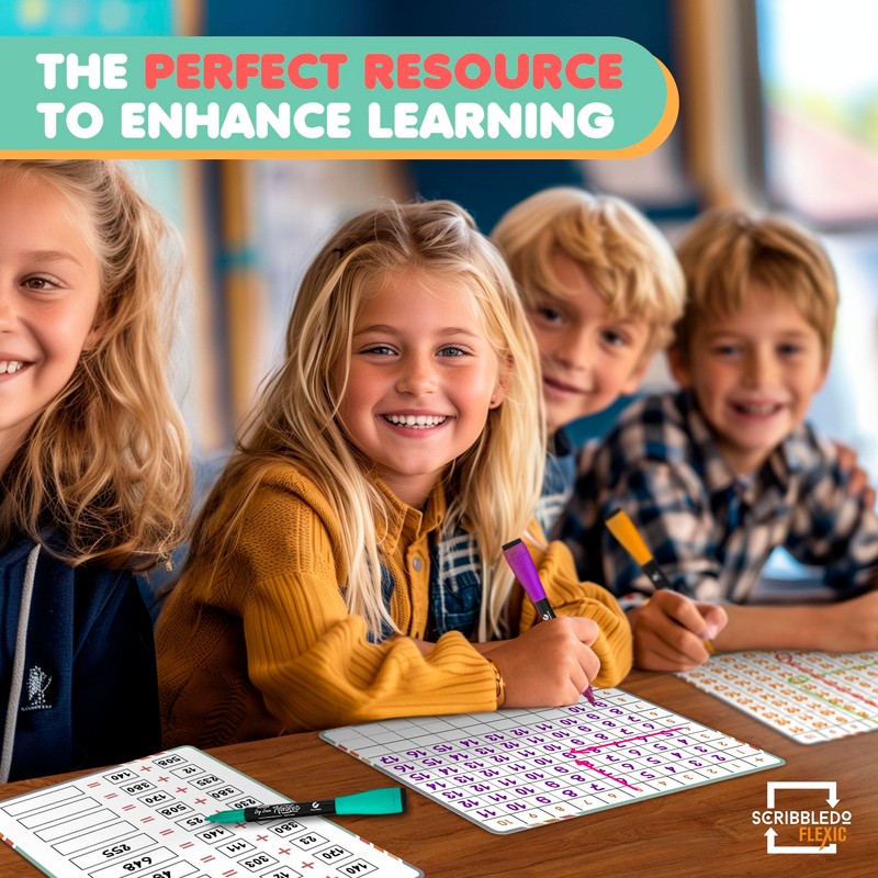 SCRIBBLEDO Addition Math Practice 9”x12” Small White Board Dry Erase