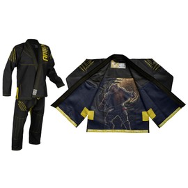 Raven Fightwear Men's BJJ Horror Werewolf Brazilian Jiu Jitsu Uniform Jiu Jitsu BJJ Gi Black A2