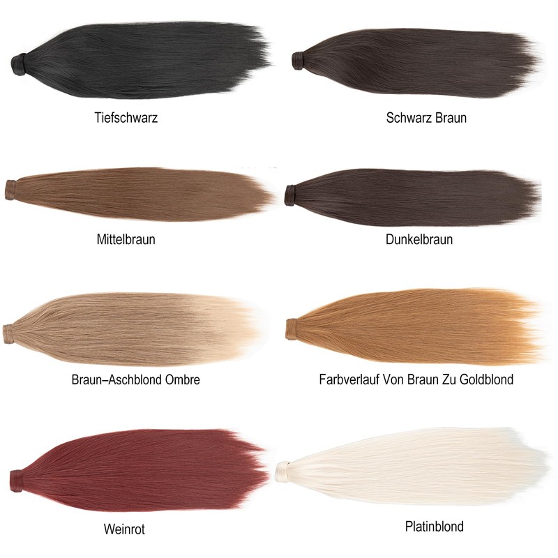 JJstar 70 cm Long Straight Ponytail Braid Hairpiece, Synthetic Hair