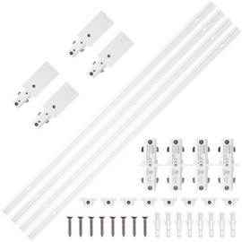 LEONLITE H Track Rail Kit, 16FT H Type Track Lighting Rails + 4×I Connector + 8×End Caps + 4×Live End Feed Connector, UL Listed, Flame Retardant Material, Use with Track Lighting Heads, White