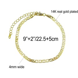 kelistom Gold Anklet for Women 14K Gold Silver Plated Cuban Mariner Figaro Link Chain Ankle Bracelets for Women