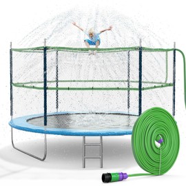 Jasonwell Trampoline Sprinkler Kids Outdside: Trampoline Accessories Waterpark Tropical Party Summer Outdoor Fun Water Games Toys Sprinklers Backyard Water Park Activity Toy for Kids Boys Girls (39FT)