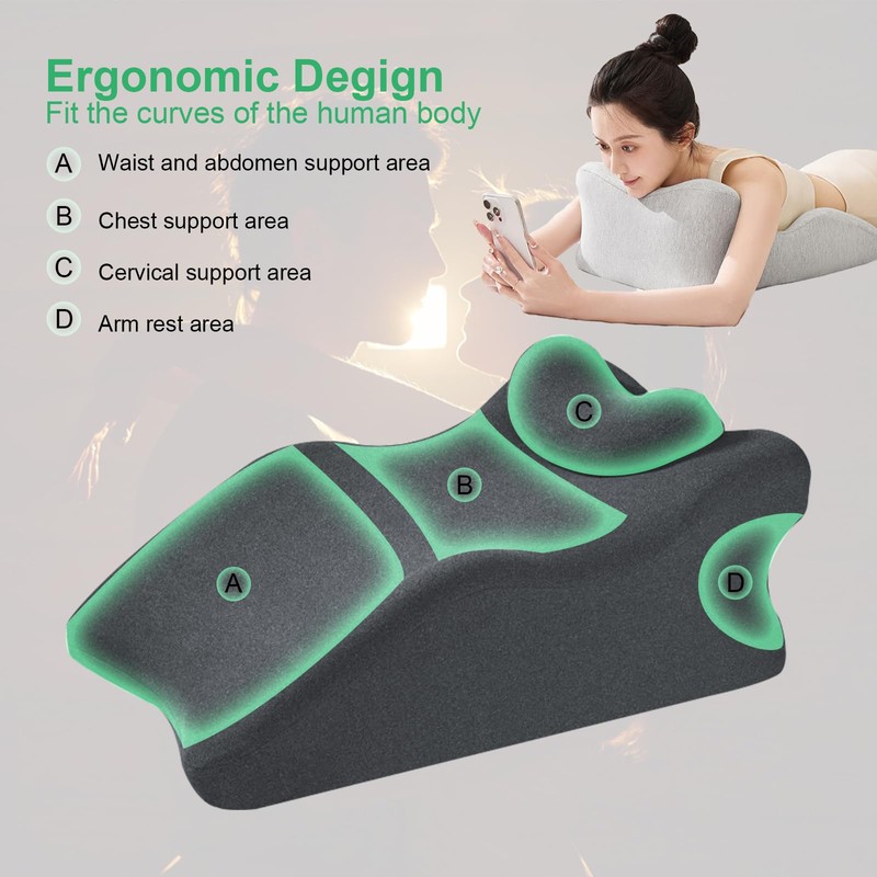 Widened Position Pillow for Couples- Dark Grey