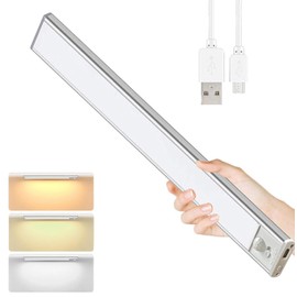 luz led con sensor de movimiento,Luz para debajo de encimera cocina,lamparas led inalámbrica recargable USB luces nocturnas de cocina,lamparas recargables led portatiles (30cm,1800mA)