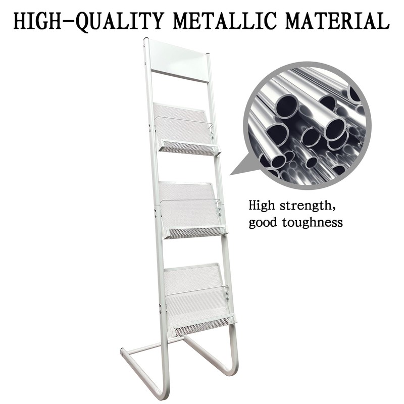 TONGMO Floor-standing 3-Layer Magazine Rack, Brochure Display Stand, made of