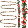 Suncalla 3 Pcs Artificial Apple Garland 57inch Fake Apples Bunch