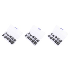 SAFIGLE 3sets Stainless Steel Wide Belly Crank Hooks 3- Texas Rig Hooks Worm Bait 500pcs*3