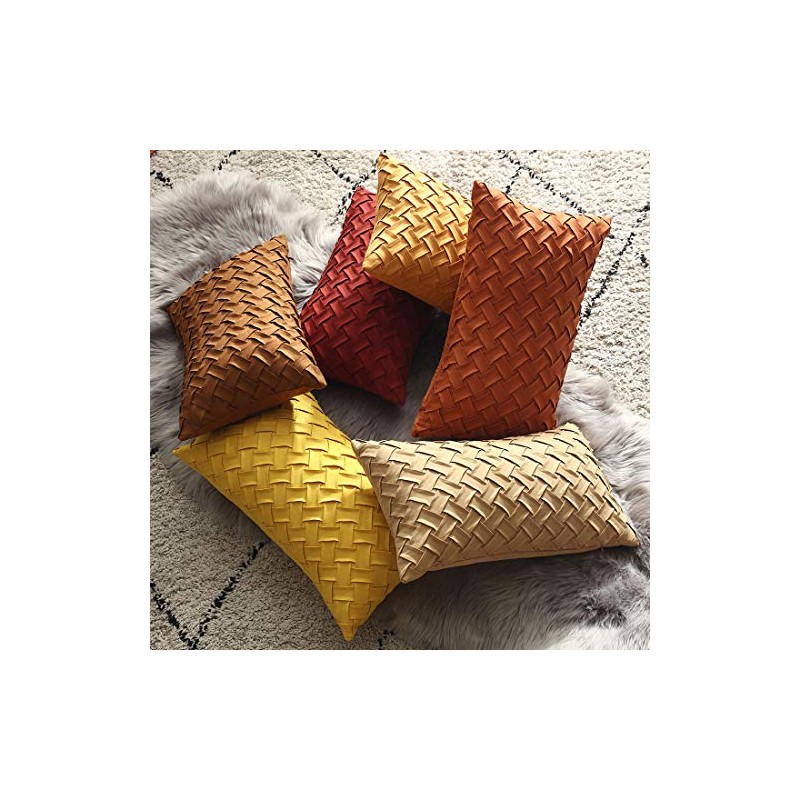 vctops Boho Basket Weave Pattern Decorative Throw Pillow Cover Super