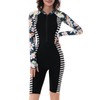 Women Long Sleeve One-Piece Swimsuit: Rash Guard Boyleg UV UPF