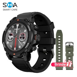 SMA Outdoor Sports Smart Watch Compass Barometer 5ATM Waterproof Dual-Band GPS Hiking Gear US Stockcolor: Black+blck/green Silicone strap, model number: G6