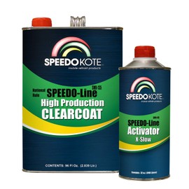 Speedokote SMR-135/95 Very Fast Dry 2K Urethane Clear Coat, 3:1 mix Gallon Clearcoat Kit with X-tra slow activator. For California, Delaware, or Maryland, order SS-1210.