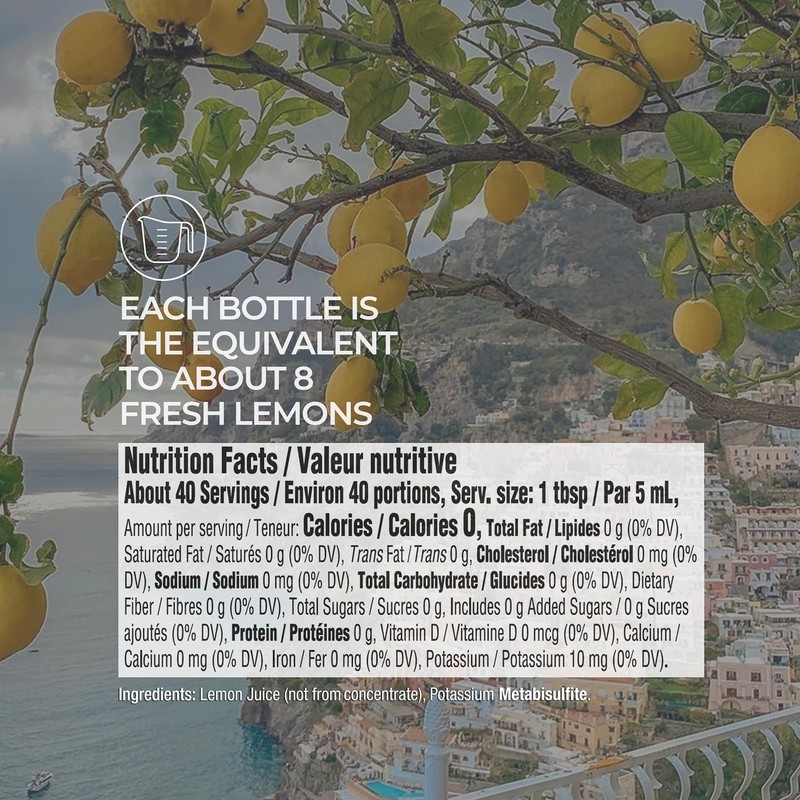 Tuscanini 100% Sicilian Lemon Juice, Not from Concentrate, 6.7oz Lemon