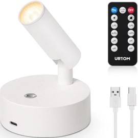 URTOM Wireless LED Spotlight Indoor with Remote Up Lights Indoor Dimmable Pic...