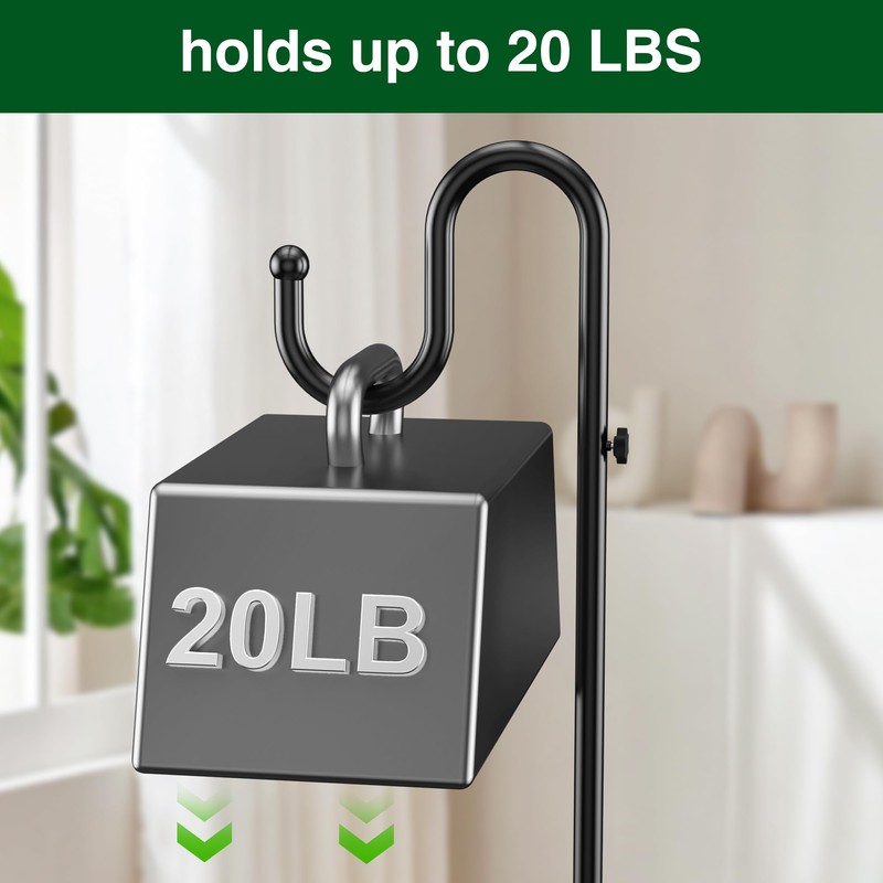 74" Shepherds Hook Stand for Plant: Hanging Bird Feeders, Plants,
