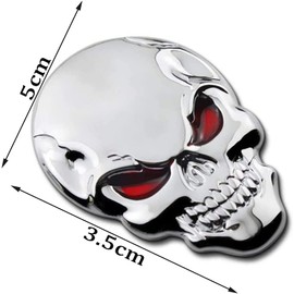 Metal Skull Car Sticker, 2 Pcs 3D Skull Punisher Vehicle Car Sticker Metal Decal Motorcycle Waterproof Decoration Zinc Alloy Metal Car Sticker for Trucks Motorcycles Laptops Windows Almost Anything