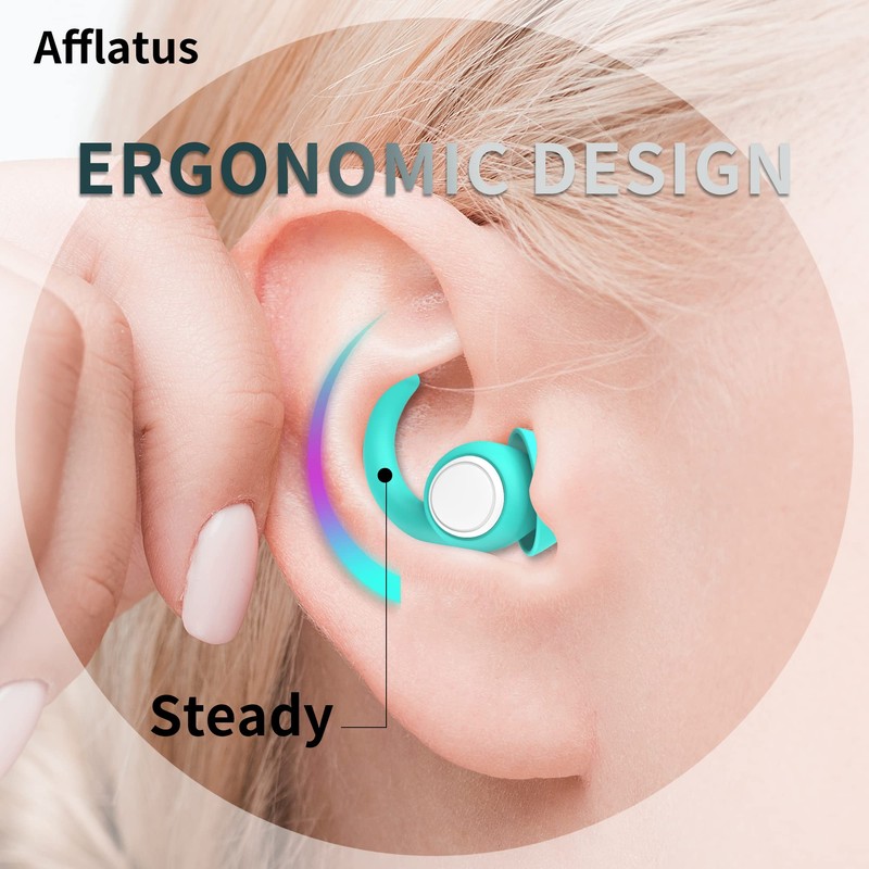 Afflatus Ear Plugs for Sleeping, Comfortable Sleeping Earplugs, 2 Pairs