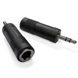 keepdrum ADA074 Jack Adaptor 6.35 mm Female to 3.5 mm Mini Jack Plug Stereo Pack of 2